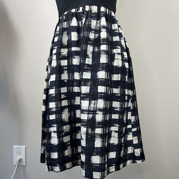 Theory Black Navy White Tank Dress OS One Size Checkered - Picture 4 of 11